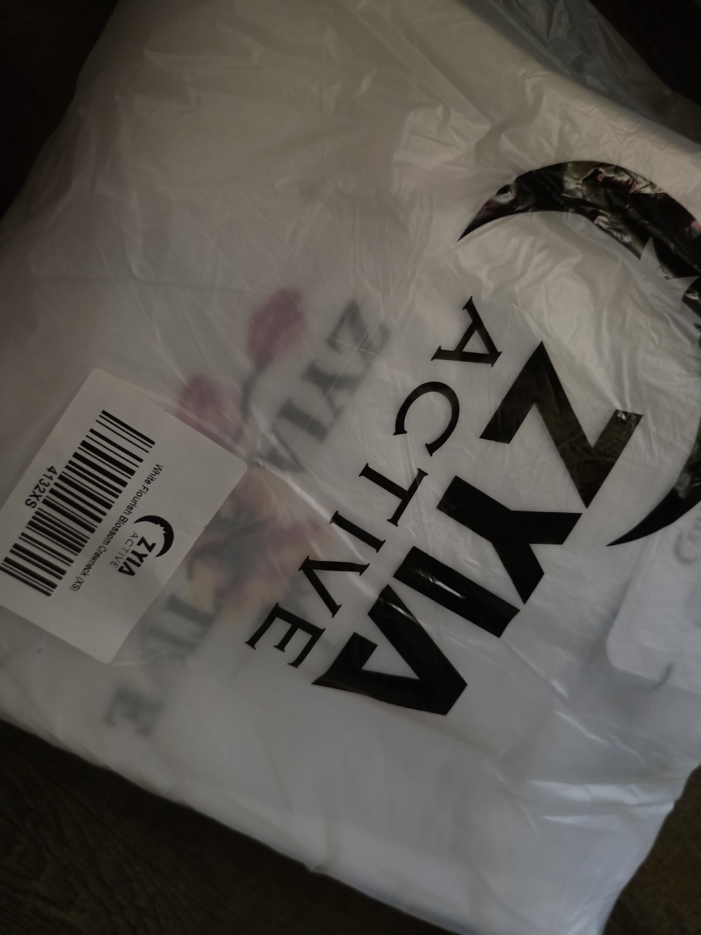 ZKIA Active Women's White Graphic Hoodie with Black Logo